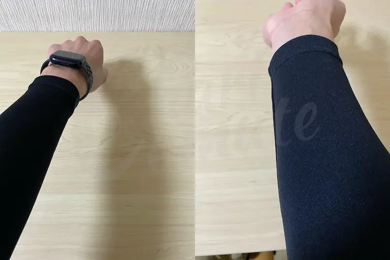 腕を伸ばすと手首が見える